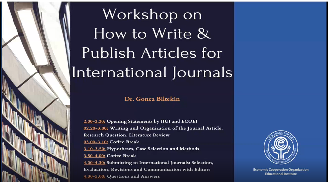 Workshop on How to Write and Publish Articles in International Journals